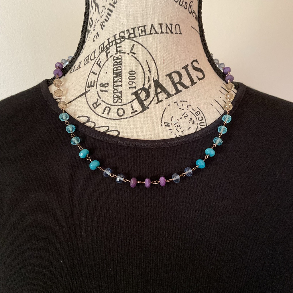 Fossil Beaded Necklace Beautiful Colors 14$